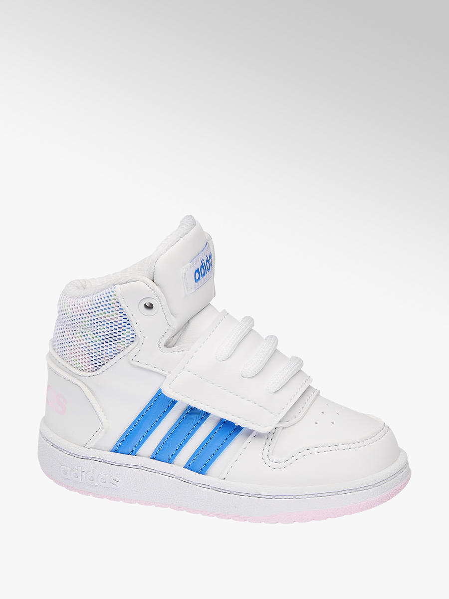 Mädchen Klettschuhe HOOPS MID 2.0 INF von adidas in weiß Mädchen Klettschuhe HOOPS MID 2.0 INF von adidas in weiß